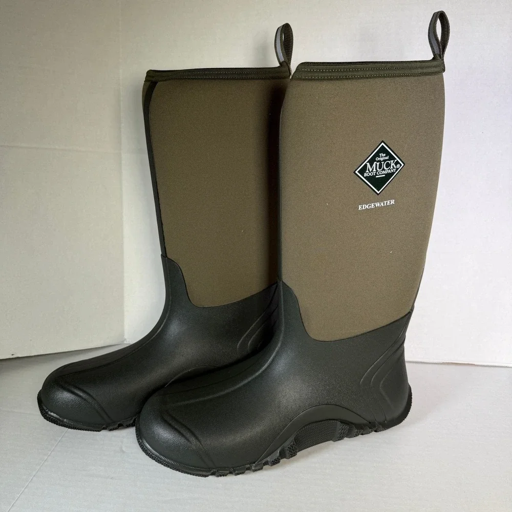 Muck Boot Edgewater Original Mens 14 Moss Black Waterproof Neoprene EWH333T